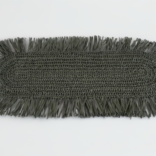 El Örgüsü Püsküllü Oval Runner – Doğal & Bohem Tasarım