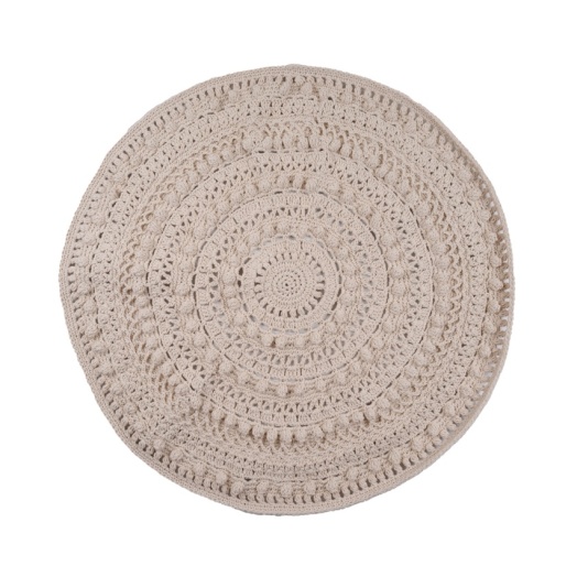WHİTE PEARL Makrome Kilim El Yapımı Beyaz Bohem Halı