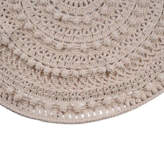 WHİTE PEARL Makrome Kilim El Yapımı Beyaz Bohem Halı