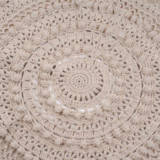 WHİTE PEARL Makrome Kilim El Yapımı Beyaz Bohem Halı