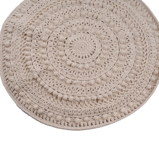WHİTE PEARL Makrome Kilim El Yapımı Beyaz Bohem Halı