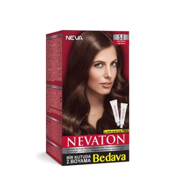 Nevaton Kalıcı Krem Saç Boyası 5.0 Açık Kahve