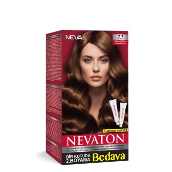 Nevaton Kalıcı Krem Saç Boyası 7.7 Karamel Kahve