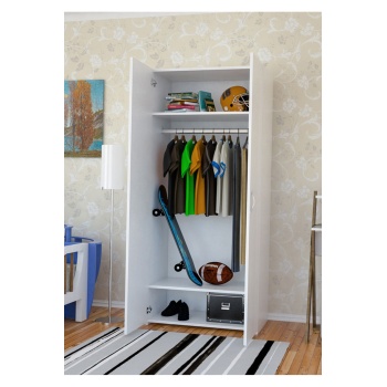 Iki Kapaklı Askılıklı ve Raflı Gardrop