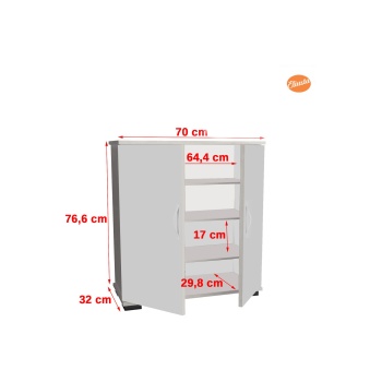 ARD-112 70 x76x 32 cm Ayakkabılık Antre Ayakkabılık Çok Amaçlı Dolap Ayakkabı Dolabı-CEVİZ