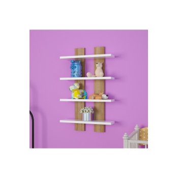 Dort Raflı Duvar Unitesi Ofis Dort Lu Kitaplık Salon Duvar Rafı