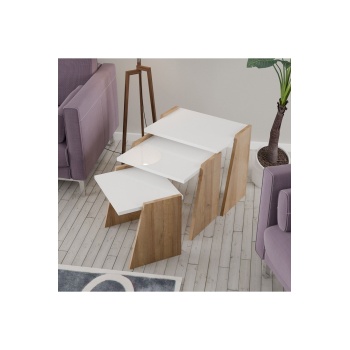 3 Lu Zigon Sehpa Takımı Sunum Sehpa