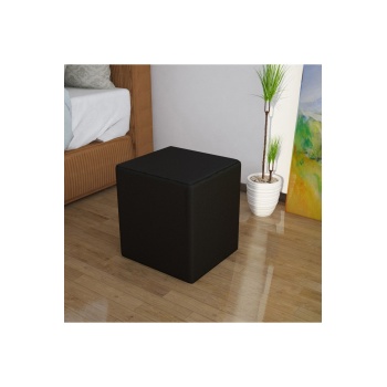 Kare Puf Tabure Ahsap Iskeletli Kumas Tabure