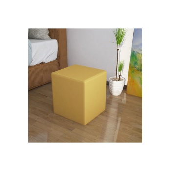 Kare Puf Tabure Ahsap Iskeletli Kumas Tabure