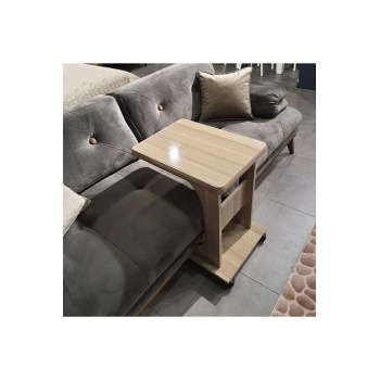 Tekerlekli Mdf C Yan Sehpa Koltuk Yanı Sehpa Salon Sehpa Ofis Sehpa Laptop Sehpası