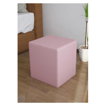 Kare Puf Ahşap İskeletli Kadifemsi Kumaşlı Tabure