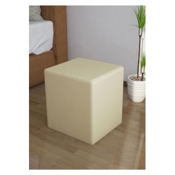 Kare Puf Ahşap Iskeletli Kadifemsi Kumaşlı Tabure