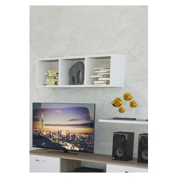 Kitaplık Duvar Rafı Tv Ünitesi Rafı Asmalı