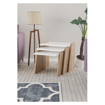 Yan Sehpa 3 Lü Zigon Sehpa Dikdörtgen