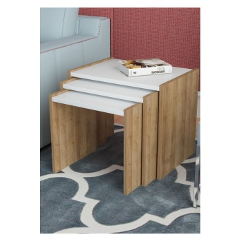 3 Lü Zigon Sehpa Dikdörtgen Yan Sehpa