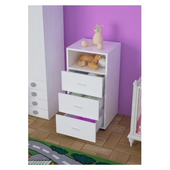 3 Çekmeceli Tek Gözlü Ayaklı Dar Şifonyer