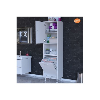 Mutfak Dolabı Kirli Çamaşır Dolabı Düşer Kapaklı Sepetli Banyo Dolabı