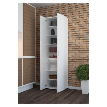 Çok Amaçlı Dolap Mutfak Dolabı Banyo Dolabı Çocuk Odası Dolabı 8 Raflı Dolap Kapaklı