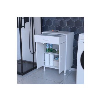 Çok Amaçlı Dolap Çekmeceli Ve 2 Kapaklı Mutfak Dolabı Banyo Dolabı Ofis Dolabı Raflı