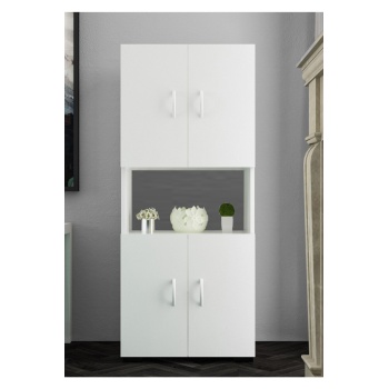 Mikrodalga Dolabı 4 Kapaklı Tek Gözlü Ofis Dolabı Çok Amaçlı Mutfak Dolap