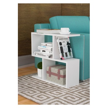 Raflı Yan Sehpa Koltuk Yanı Kitaplıklı Raflı Sehpa