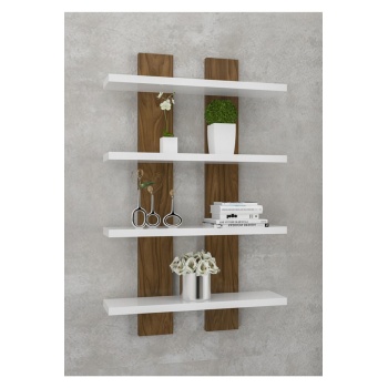 Dört Raflı Duvar Ünitesi Dörtlü Duvar Rafı Kitaplık