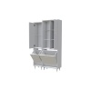 Alaçatı Inci 90x160x32 3 Kapaklı 2 Sepetli Banyo Dolabı Kirli Çamaşır Dolabı Mutfak Dolabı