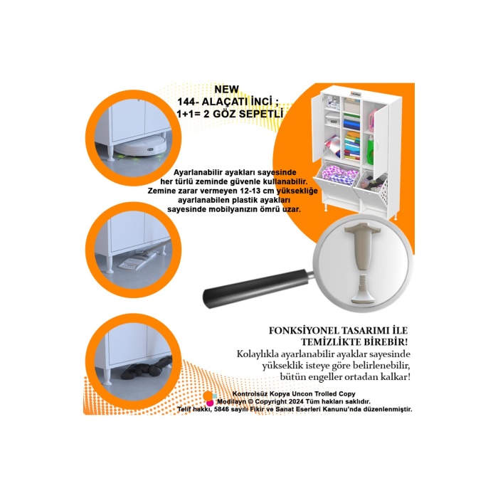 90 x 160 x 32 cm Banyo Dolabı Kirli Çamaşır Dolabı Sepetli Dolap