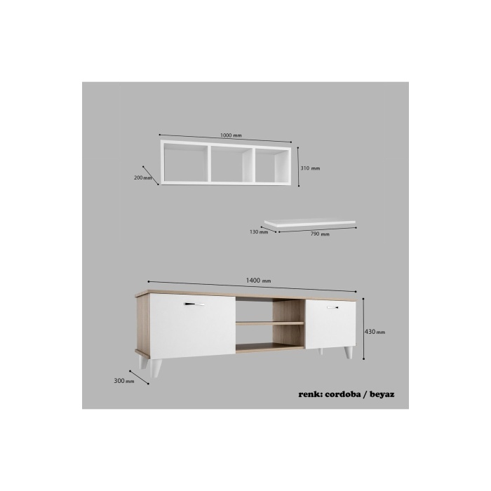 Tv Ünitesi Takımı 3 Lü Set