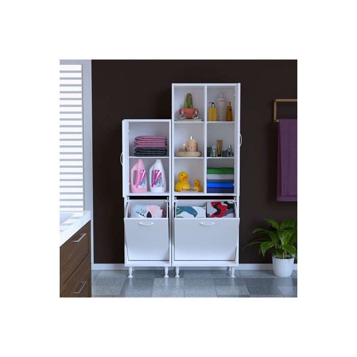 MODİLAYN 95 x 165 x32.5cm Oyuncak Dolabı Çok Amaçlı Dolap Banyo Dolabı Çamaşır Dolabı Mutfak Dolabı