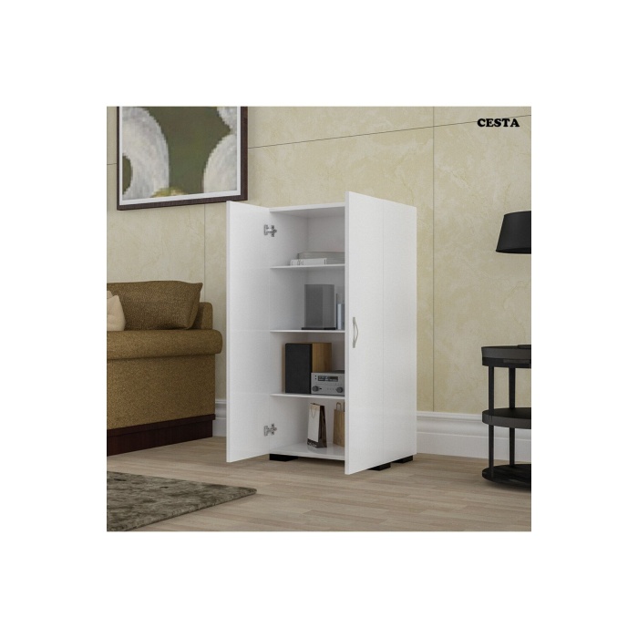 54 x 110 x 32 cm Kiler Dolabı Ofis Dolabı Çok Amaçlı Ofis Dolabı 2 Kapaklı Banyo Dolabı