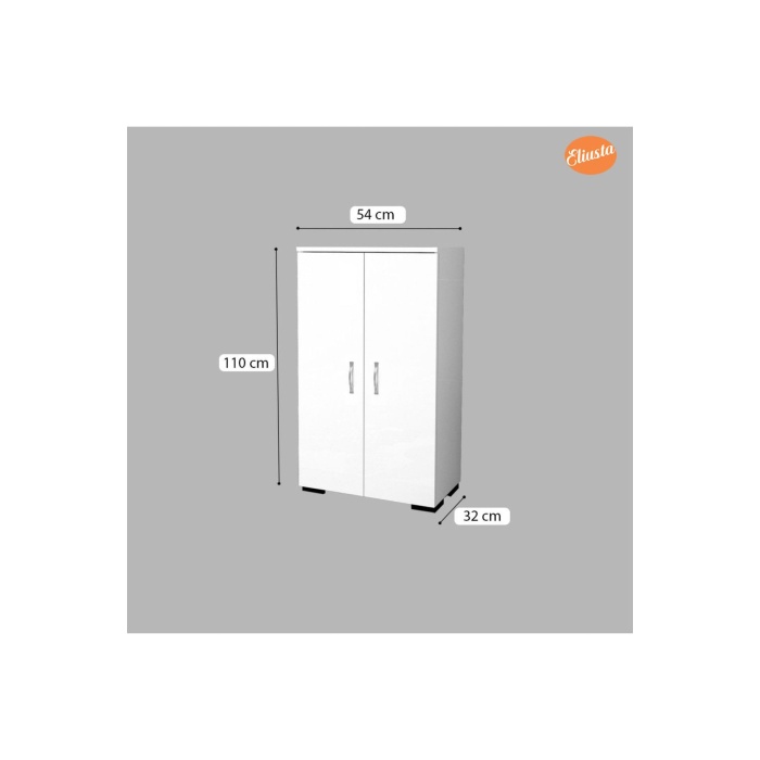 54 x 110 x 32 cm Kiler Dolabı Ofis Dolabı Çok Amaçlı Ofis Dolabı 2 Kapaklı Banyo Dolabı