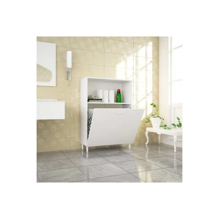 75 x 100 x 30cm 2 sepetli Kirli Çamaşır Dolabı Banyo Dolabı Çok Amaçlı Dolap Mutfak Dolabı