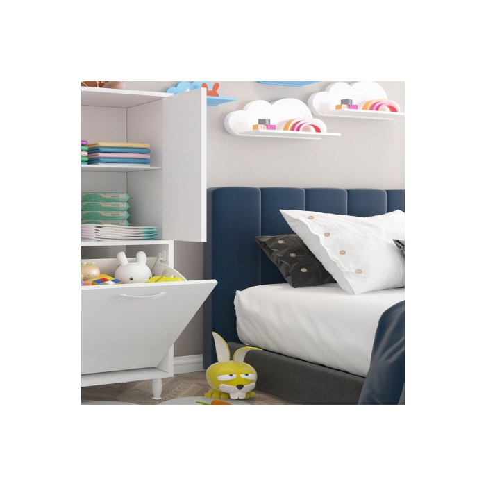 57 x 165 x30cm 3 Kapaklı Çok Amaçlı Mutfak Dolabı Sepetli Banyo Dolabı Oyuncak Dolabı