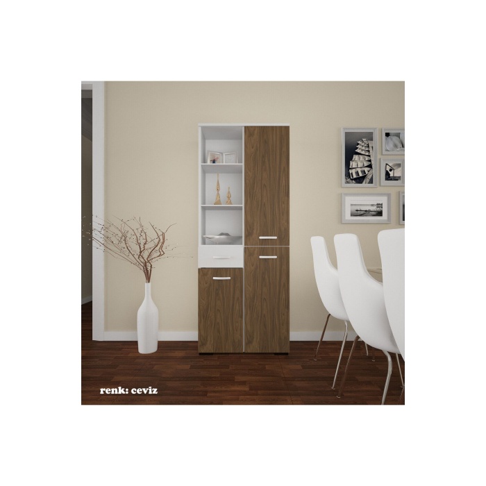 MODİLAYN ARD-124 55 x 165 x 30 cm Çok Amaçlı Dolap 3 Kapaklı Banyo Dolabı Ofis Dolabı