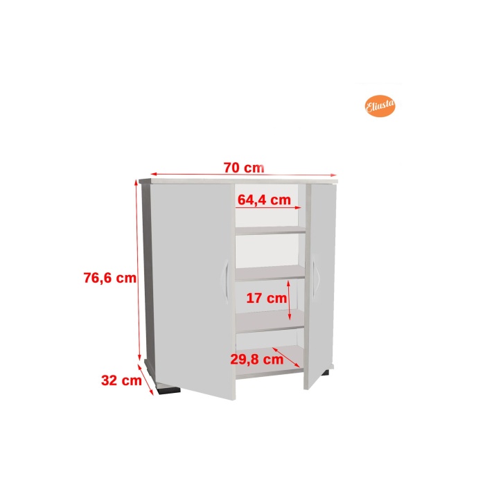 MODİLAYN ARD-112 70 x76x 32 cm Ayakkabılık Antre Ayakkabılık Çok Amaçlı Dolap Ayakkabı Dolabı-MEŞE