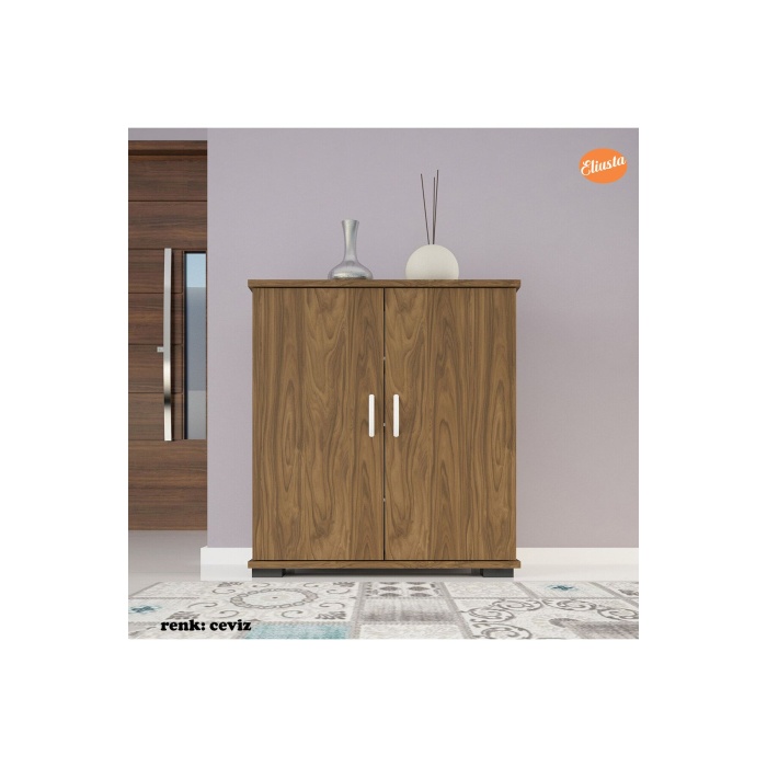 ARD-112 70 x76x 32 cm Ayakkabılık Antre Ayakkabılık Çok Amaçlı Dolap Ayakkabı Dolabı-CEVİZ