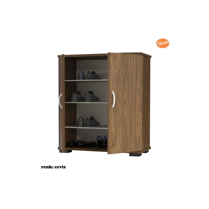ARD-112 70 x76x 32 cm Ayakkabılık Antre Ayakkabılık Çok Amaçlı Dolap Ayakkabı Dolabı-CEVİZ