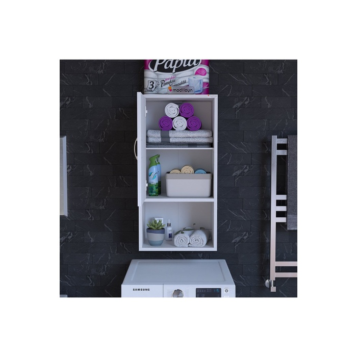 MODİLAYN 50 x 88,4 x 32,5 Çok Amaçlı Asma Banyo Dolabı Banyo Dolabı Makina Üstü Dolap Asma Dolap