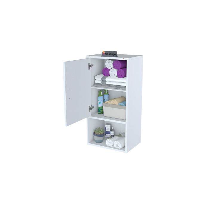 MODİLAYN 50 x 88,4 x 32,5 Çok Amaçlı Asma Banyo Dolabı Banyo Dolabı Makina Üstü Dolap Asma Dolap