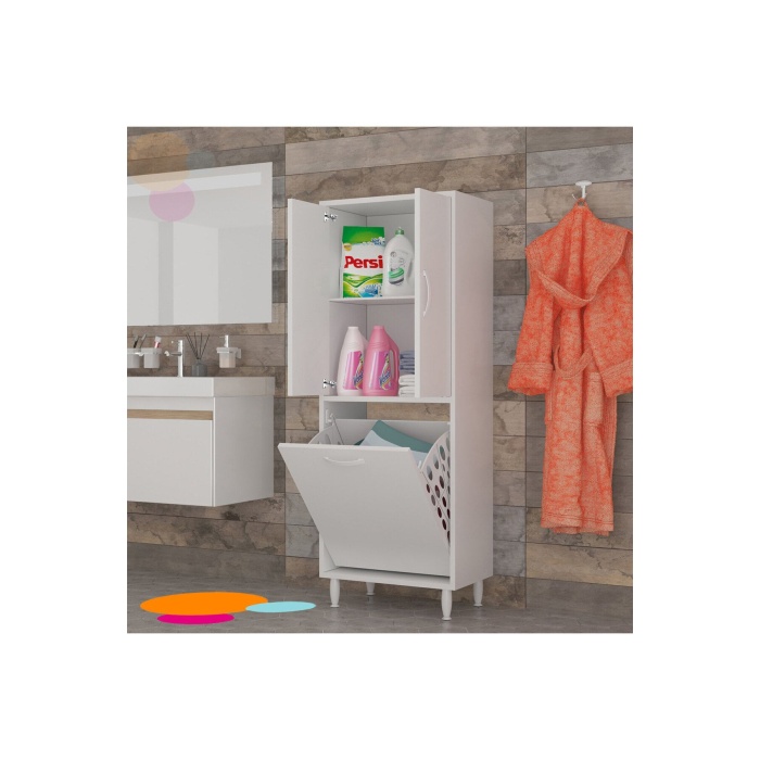 Kirli Sepetli Banyo Dolabı