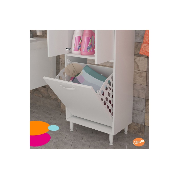 Kirli Sepetli Banyo Dolabı