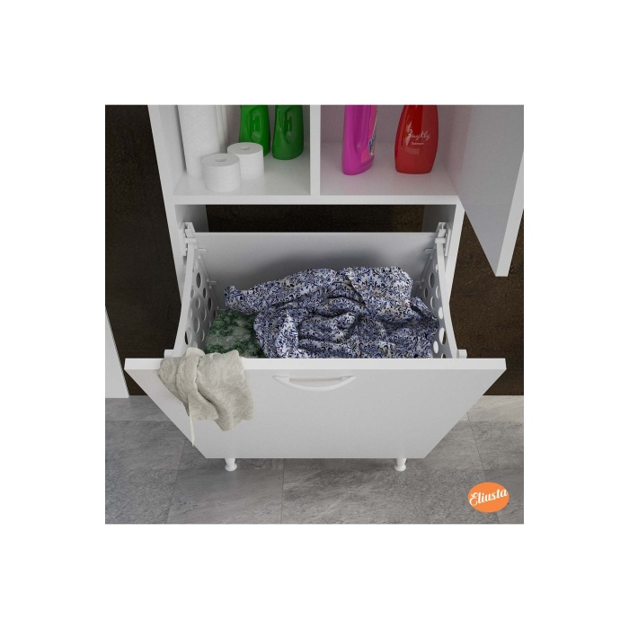 Sepetli Mutfak Dolabı Kirli Çamaşır Dolabı Sepetli Banyo Dolabı Oyuncak Dolabı