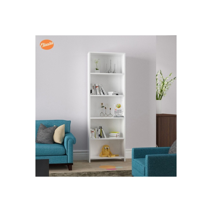 Mutfak Dolabı 5 Raflı Arkalıklı Kitaplık Ofis Dolabı Çok Amaçlı Dolap Banyo Dolabı
