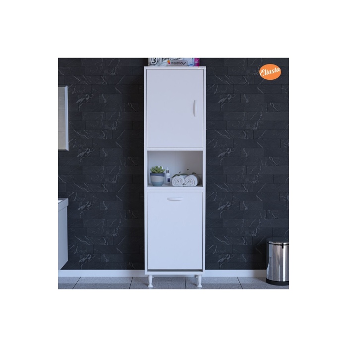 Mutfak Dolabı Tek Kapaklı Raflı Kirli Camasır Dolabı Banyo Dolabi Çok Amaçlı Dolap