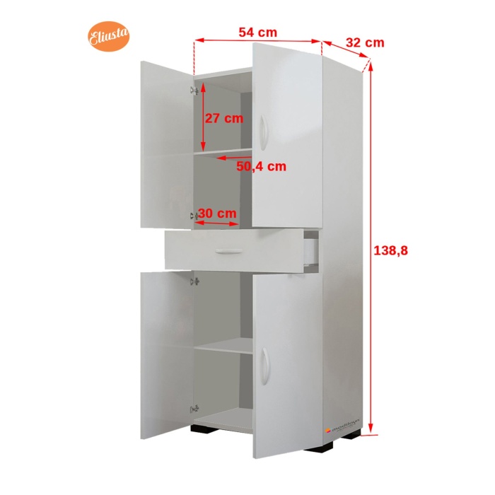 Banyo Dolabı Cok Amaclı Ofis Dolabı Mutfak Dolabı Cekmeceli Raflı Dolap
