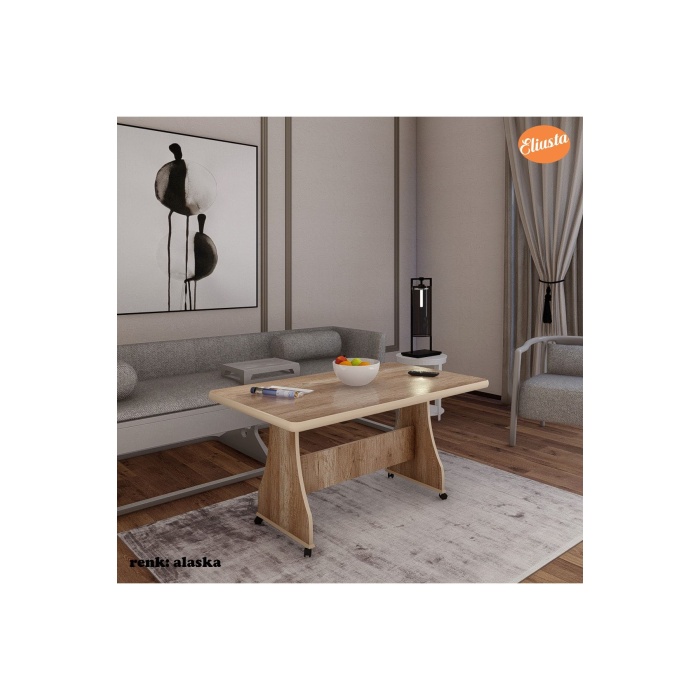 Tekerlekli Mdf Masa %100 Mdf Mutfak Masası Orta Sehpa Yemek Masası