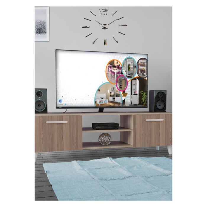Ofis Sehpası Tv Ünitesi Raflı Lcd Sehpası Televizyon Tv Sehpası