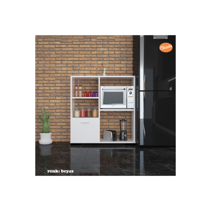 Banyo Dolabı Mutfak Dolabı Mikrodalga Dolabı Çok Amaçlı Dolap Raflı Bölmeli