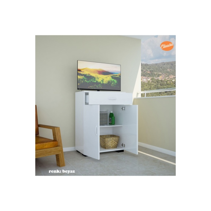 Banyo Dolabı Çekmeceli Ve 2 Kapaklı Çok Amaçlı Dolap Mutfak Dolabı Ofis Dolabı